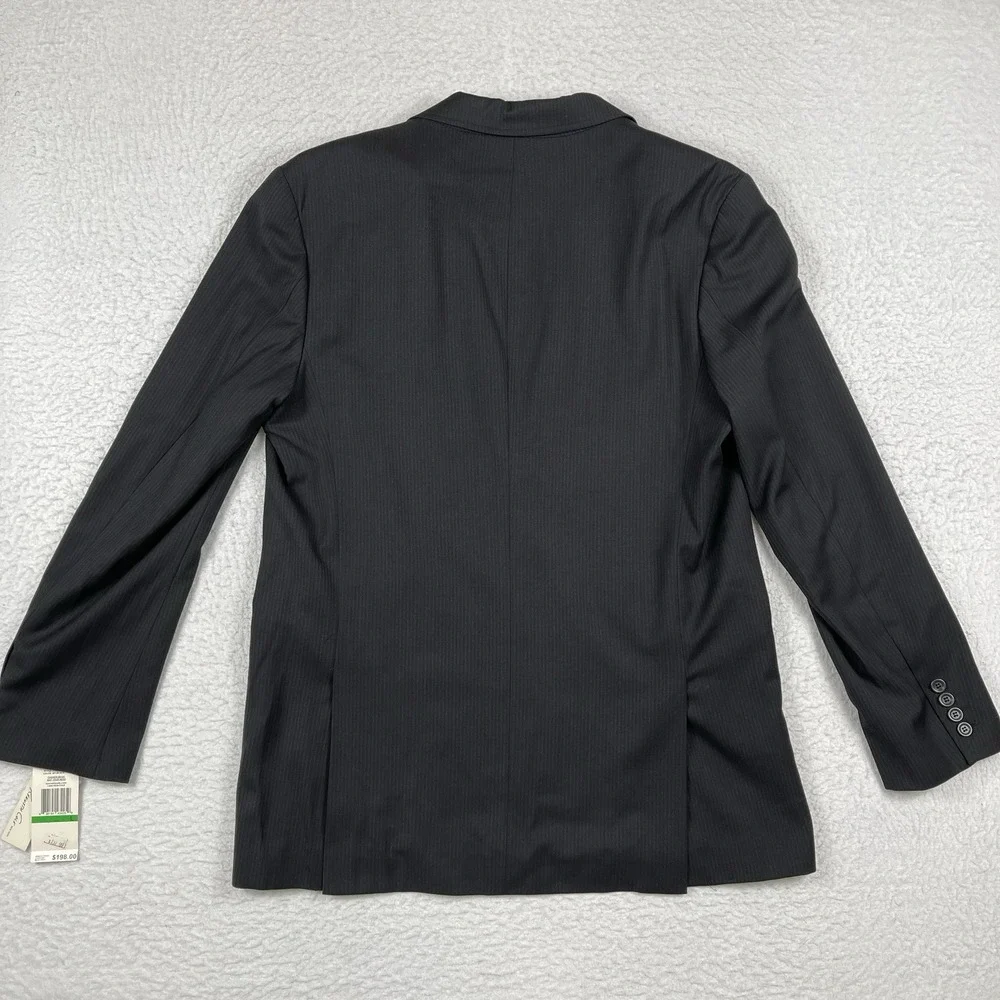 Kenneth Cole Suit Jacket Mens 42 Large Black Striped Casual Office Work Business